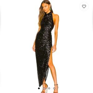 x REVOLVE Samba Gown in Black Sequin NWOT!! Sparkle Elegant Sexy Dress!